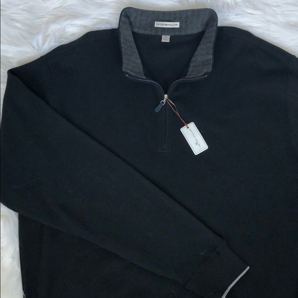 NWT Peter Millar Quarter Zip Pullover Black XL
